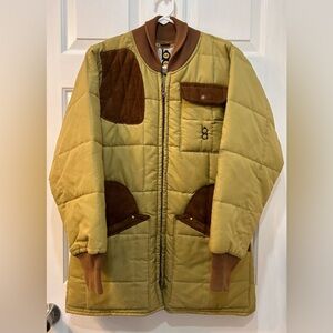 VTG Bob Allen Shooting Hunting Jacket Men’s Sz Large Suede Trim Quilted USA Zip